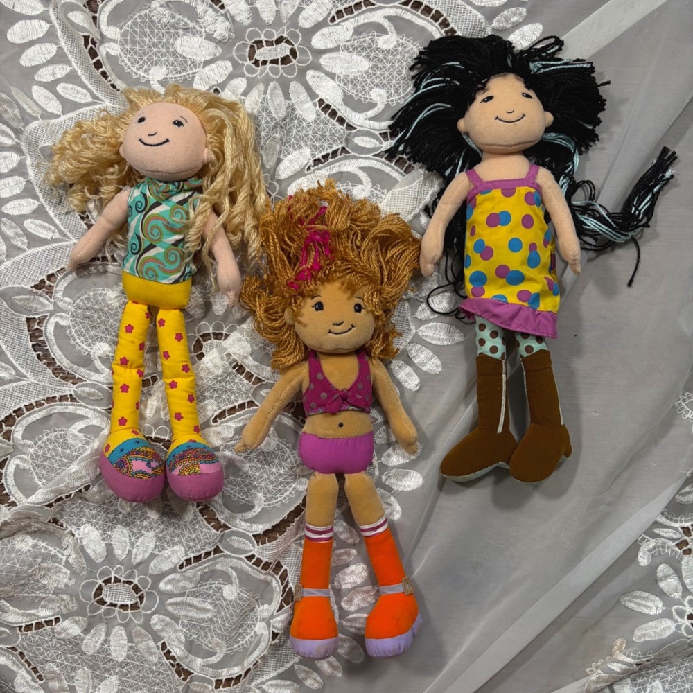 Rare Vintage Groovy Girls Plush Doll Lot Sesilia Danika Oki Vintage 2001 Set